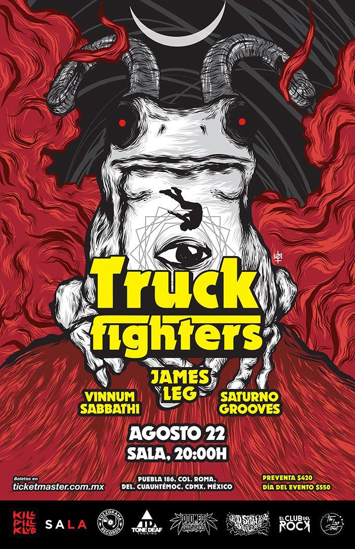 Escuchando a los TRUCKFIGHTERS que ya llegan el Jueves y platicando con la pandilla de <a href="/KILLPILLKLVB/">KILL PILL KLVB</a> #ElOraculoDelRawk