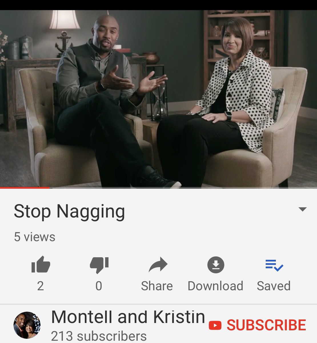 montelljordan's tweet photo. What’s worse than a nagging wife? A nagging husband! Find out more in a 2 min weekly devotional from Montell and Kristin Jordan https://t.co/9IT097l12k #stopnagging #thisishowwedoit https://t.co/GXpFEKlDkz