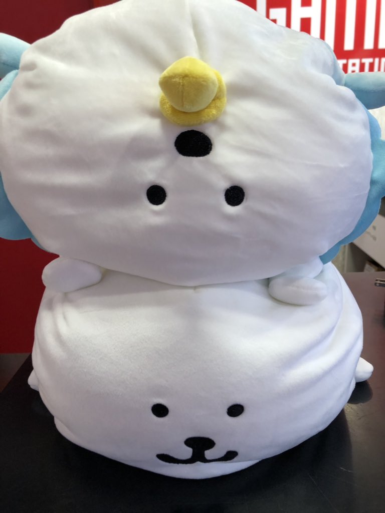 自分ツッコミくま もちもち 俵型 クッション ぬいぐるみ　タイトー限定　全2種 自分ツッコミくま] モチモチたわらクッション (+タイトー限定ポーチ)を