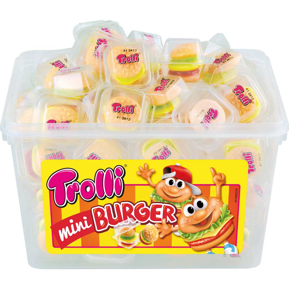 Trolli Mini Burger 60pcs 600g Tub Gummi Candy Sweets From Germany Ebay
