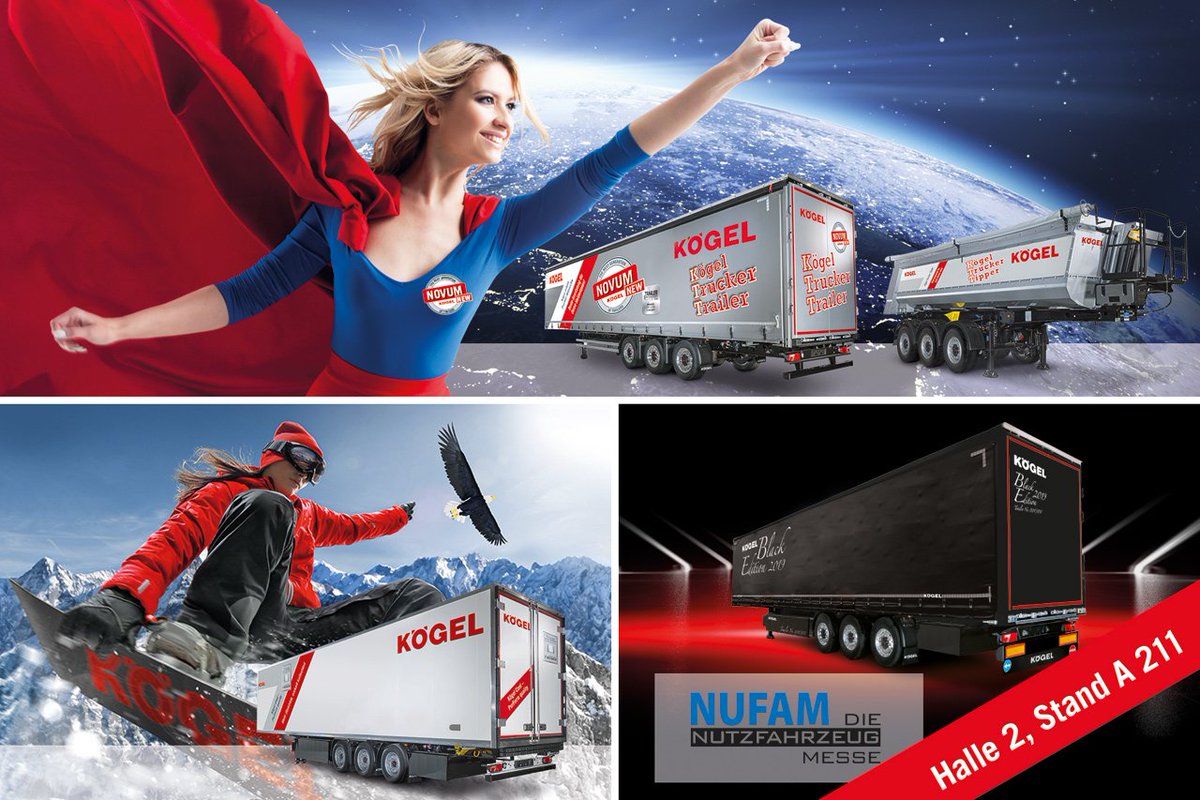 koegel_trailer's tweet photo. #Kögel mit KTT-Offensive auf der #Nufam 2019. ➡ Kögel Trucker Trailer und Kögel Trucker Tipper in Halle 2, Stand A211 ➡ Kögel #Cool – #PurFerro quality und Kögel #BlackEdition stehen im Außenbereich. 🇩🇪 https://t.co/0k1NEyM2gt 🇬🇧 https://t.co/6LU9JxvcjZ https://t.co/AVnjOWgo0a