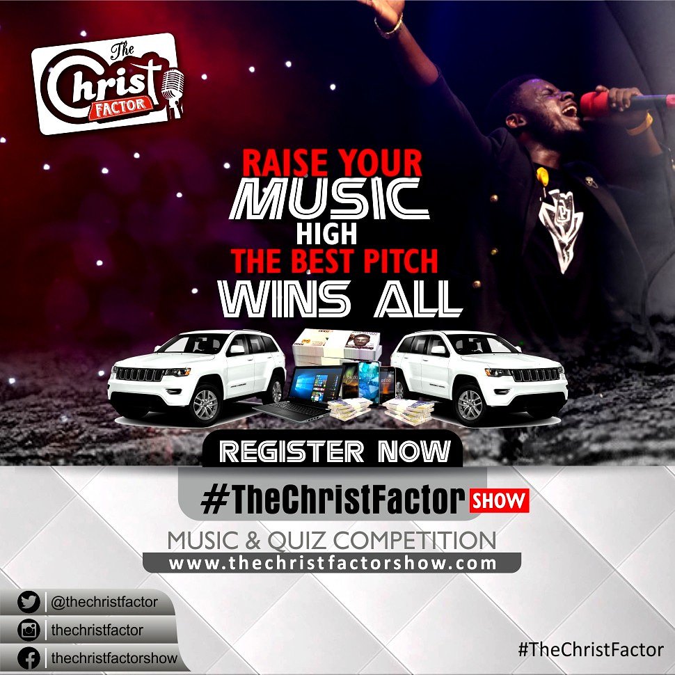 BEOmoregie's tweet photo. Your gift should make a way for you ~ only when you use it.

Register for the BIGGEST GOSPEL MUSIC &amp; QUIZ COMPETITION in Nigeria

It's #TheChristFactorShow season one

Visit https://t.co/yLs4jWMtzN to REGISTER NOW
@thechristfactor https://t.co/l6u9xPtTgk