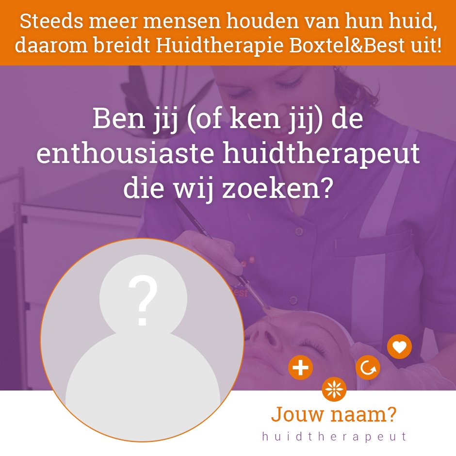 Vacature: Vacature huidtherapeut minimaal 16 uur per week (M/V)

Ben jij een representatieve, ambitieuze teamspeler en ben jij cliënt-/patiëntgericht? Dan zijn wij op zoek naar jou!

huidtherapieboxtelbest.nl/wp-content/upl…

#huidtherapie #boxtel #best #huidtherapeut #vacature #werk #parttime