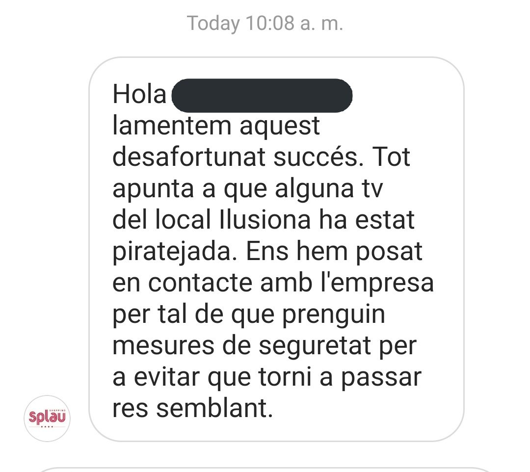 EstacioSEDR's tweet photo. Ja tenim resposta del Centre Comercial #Splau #ccsplau https://t.co/ftJ7kRkHwL