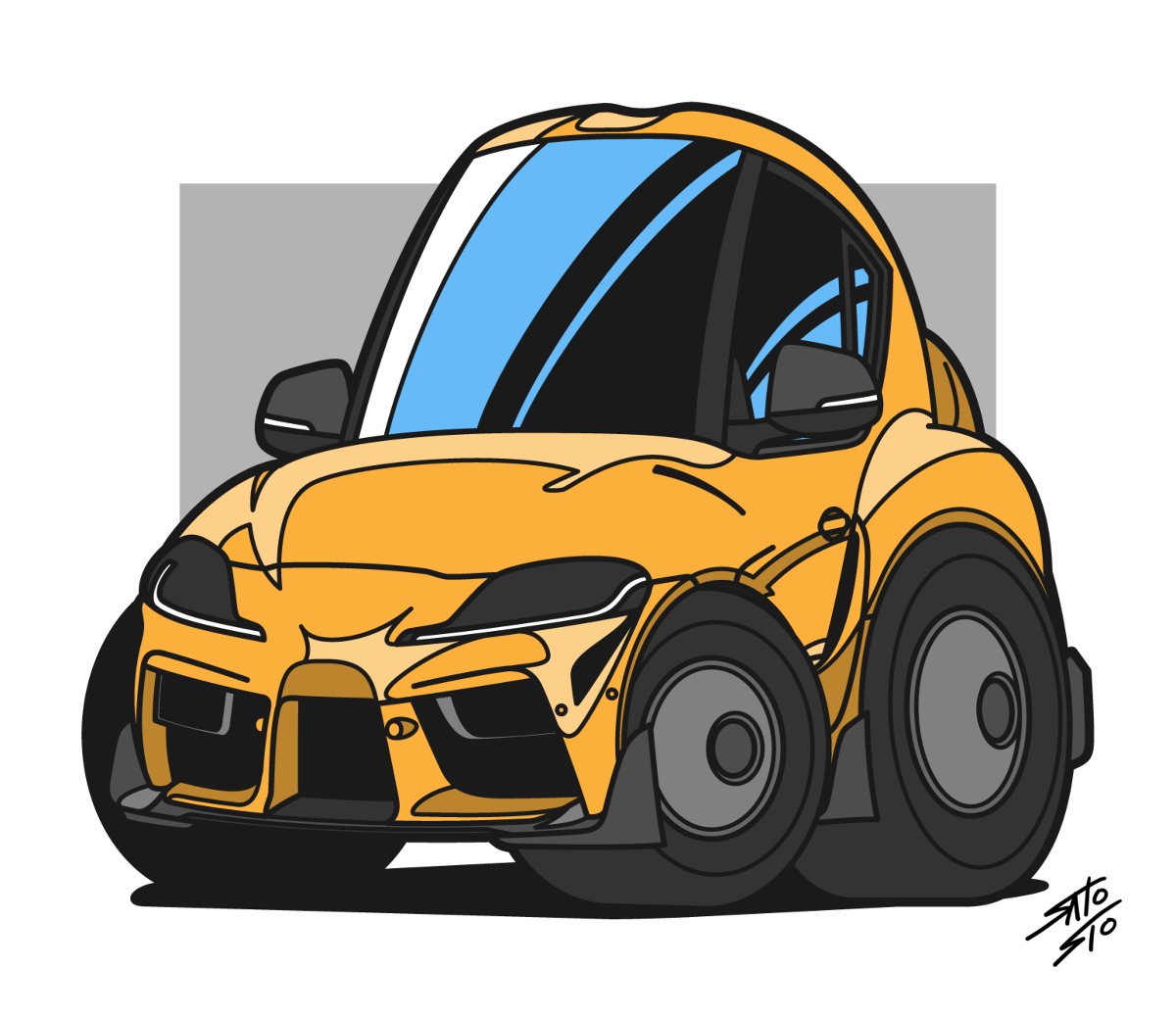 ばはは 自動車 車 チョロq デフォルメ Volkswagen フォ さとしお Satosioのイラスト