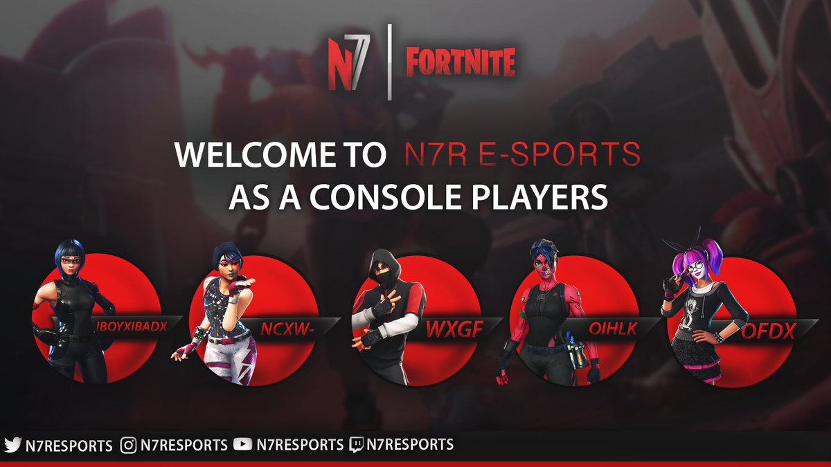 N7ReSports's tweet photo. Proudly announcing
our new Fortnite players ๐ฅ.
- @vKh2llid
- @iWXGF
- @xHLKK
- iBoYxiBadx
-Ncxw-
- N7R_Kai
- N7R Farhood
-
Welcome back โฅ๏ธ.
#LetsGoN7R #N7ReSports https://t.co/ynzepJWcdY