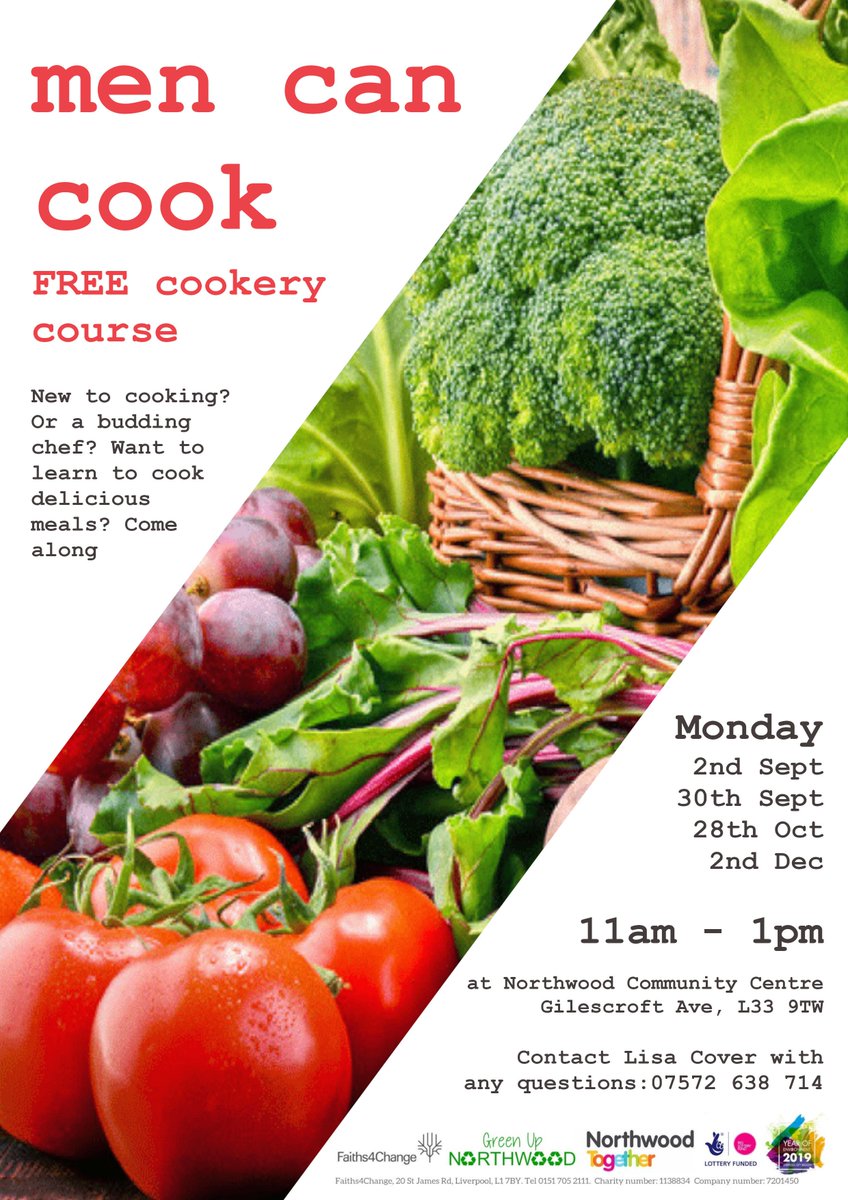 LisaCover12's tweet image. Men Can Cook sessions starting again on Monday 2nd September from 11.00am - interested please contact me on  07572 638 714 @NorthwoodCPS @WhatsOnKnowsley @knowsley_ccs @carers_voice @KnowsleyCouncil #mencancook