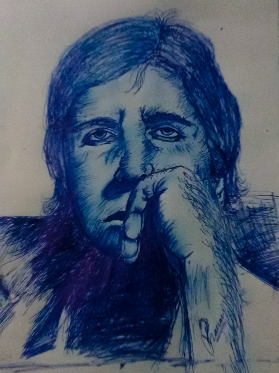 kpranav792's tweet photo. @SrBachchan 
My new art..
Used only jellpen..
God of Film 🙏🙏🙏🙏💓💓💓💓💓💓🙏🙏🙏🙏🙏🙏🙏🙏🙏 #amitabh_bachchan  sir https://t.co/LQXeh6lB92