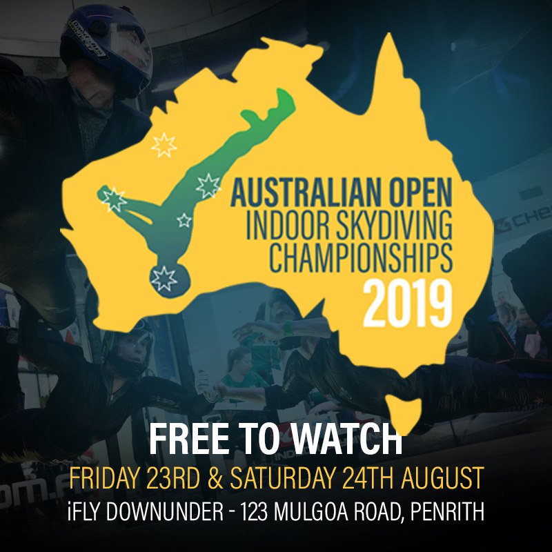 EBtunnelflyer's tweet photo. The Australian Indoor Skydiving Championships are this Friday and Saturday at iFLY Downunder. Come and watch what the professionals can do including World Champions Amy Watson and Kyra Poh.

#AussieChamps #iFLYindoorchamps #FlightClub #OurSport https://t.co/74fCerihEM