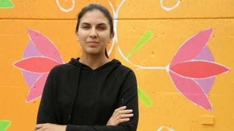 CBCNB's tweet photo. Wabanaki artist brings colour and culture to riverside with pedway mural: https://t.co/xK6PcQYPxB https://t.co/gvVvRz6gcc
