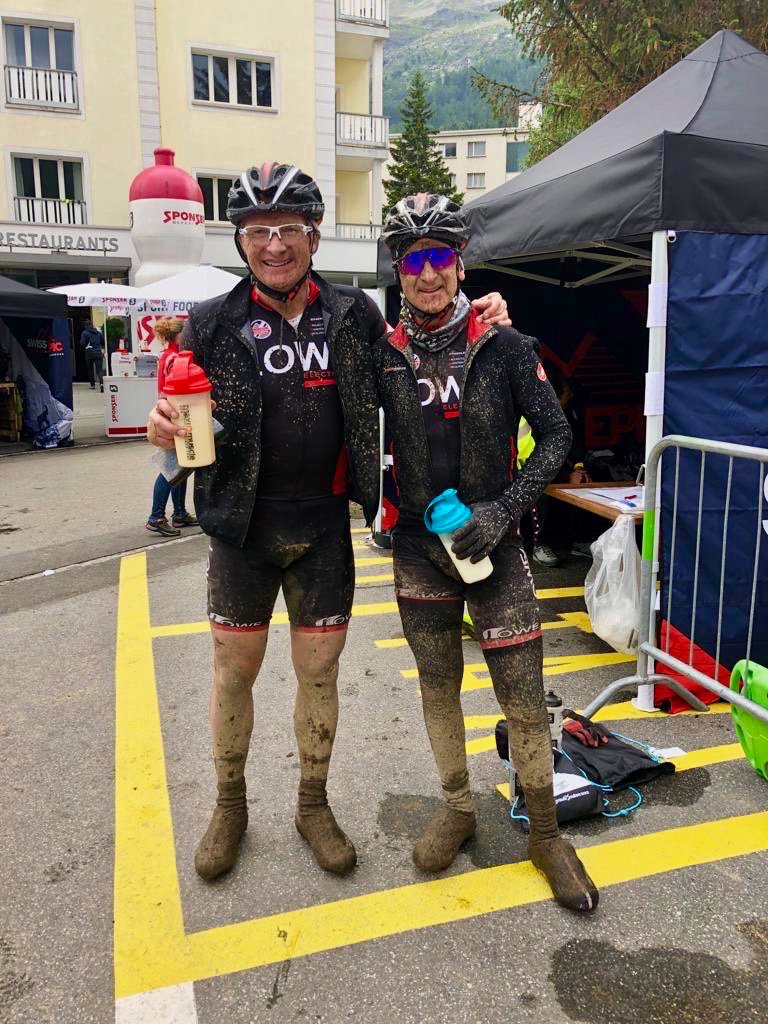 LoweElectrical's tweet photo. @MindCharity A muddy start yesterday for Jon &amp; Guy! Today’s Stage 2- 65k - takes the riders to the highest point of the race; the Laj Alv natural reservoir, at 2 543 metres above sea level @EpicMTBSeries #SwissEpic https://t.co/UDQcHbUgwC