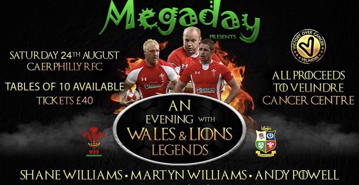 stephenfordie's tweet photo. I will be compère for an evening with @martynewilliams, @ShaneWilliams11, @andypowell8 as we try &amp; raise as much money for @VelindreCC as we can! Search “Megaday” on Facebook  for tickets. I’d love a mention on the show @EleriSion xx https://t.co/e7RqIHUUCN