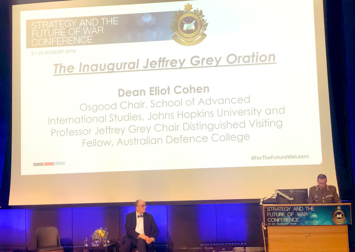 ChesterfieldO5's tweet image. Dean Elliot Cohen is about to give the inaugural Jeffery Grey Oration at the @ADC_Australia Strategy and Future of War Conference. #ForTheFutureWeLearn #AusPME