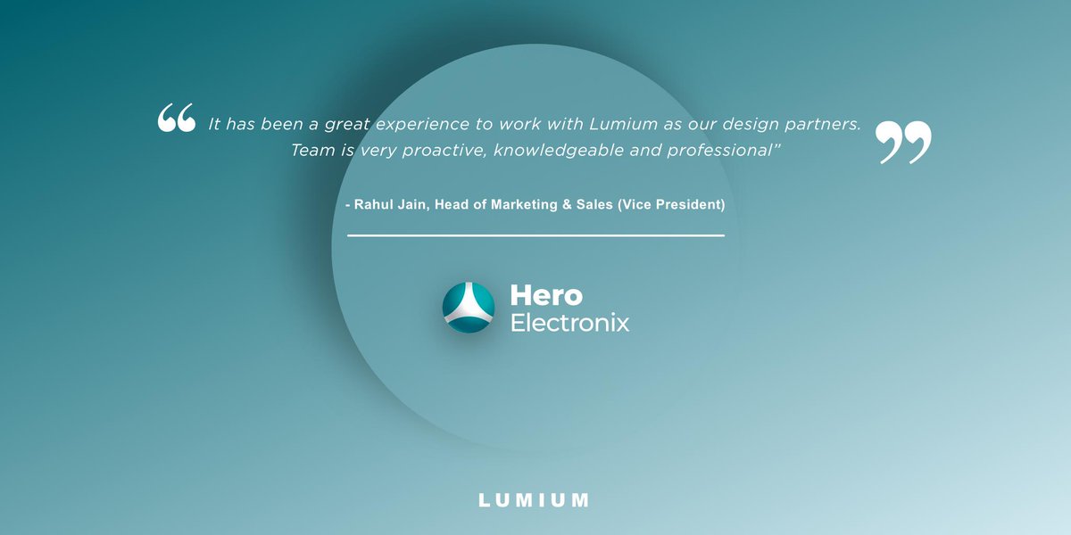 LUMIUM's tweet photo. Certainly, our team's undying efforts, dedication, and skills make us one of the best service providers in the industry.

Thank you, Mr. Rahul Jain, Hero Electronics for such kind words! 

#clientdiaries #testimonials #design #engineering #manufacturing #lumium #lumiumdesign https://t.co/28iZ4F5uiS