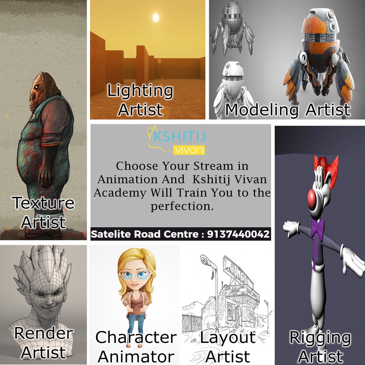 MaacAhmedabad's tweet photo. Choose Your Stream in #Animation And #KshitijVivanAcademy Will Train You to the perfection. 
https://t.co/PKQ45rXetG 
#ModelingArtist #LightingArtist #TextureArtist #RenderArtist #CharacterAnimator #LayoutArtist #RiggingArtist #Ahmedabad #KshitijVivanUpdate #KshitijVivanAhmedabad https://t.co/bYDwN3gi0N