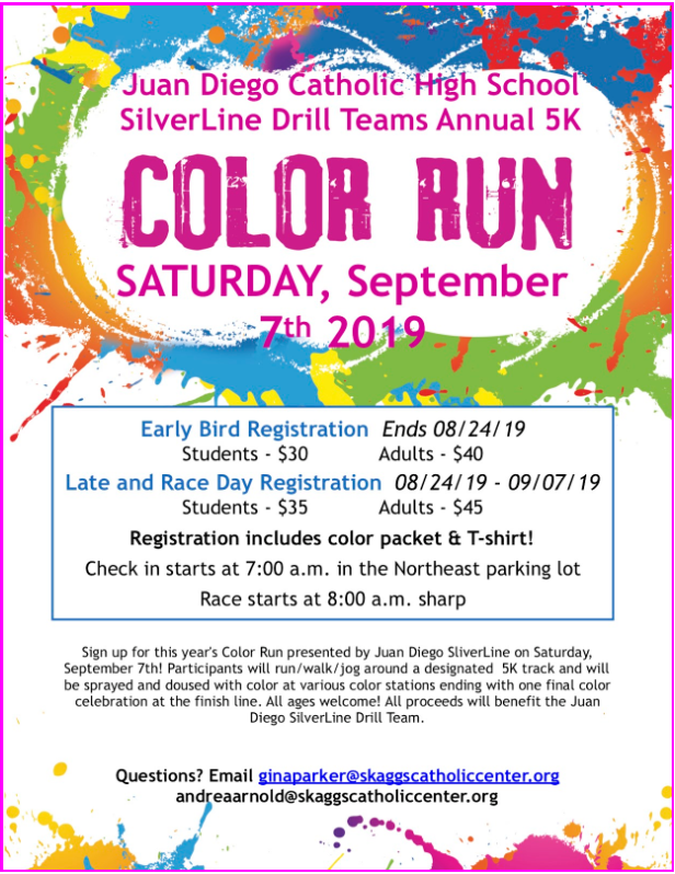 UtahCBN's tweet photo. Support our Juan Diego Silverline Drill Team fundraiser on 9/7/2019.  Contact ginaparker@skaggscatholiccenter.org for more information. @juandiegodrill @JDCHS https://t.co/3va5ic5UQQ