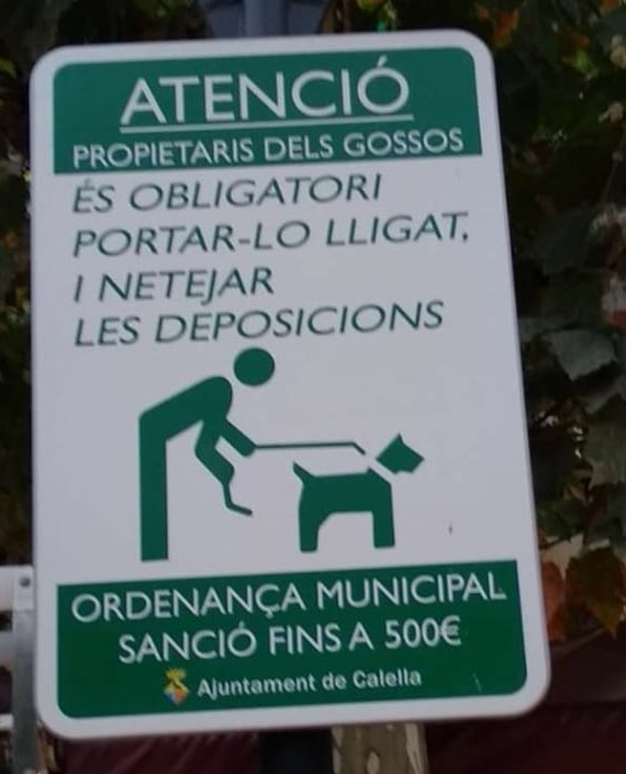 gos_pol's tweet photo. Bon dia @ajsantpol, ahir van tenir una petita conversa informal a la porta de l'ajuntament amb l'alcalde. Com ens van quedar dubtes si va entendre el concepte de retallar drets de #SantPolencsAmbGos. Desplaçant-nos al municipi del costat @calella_bcn hem trobat un bon exemple. https://t.co/tfCSoGaDsd