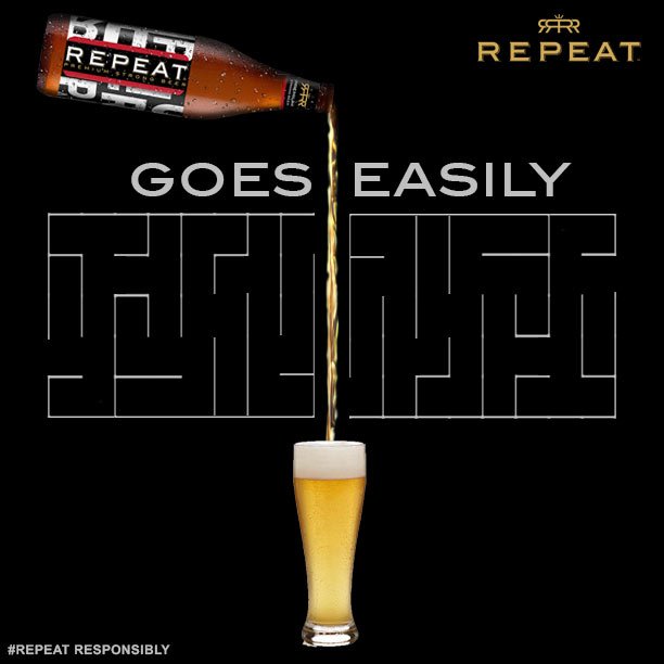Repeat goes easily! Good things call for a Repeat!
#Beer #BFF #Brew #DrinkResponsibly #Repeat #Premium #Strong #Chilled #Cheers #GoodThingsCallForARepeat #Drink #RepeatDrinkers #BeerLove