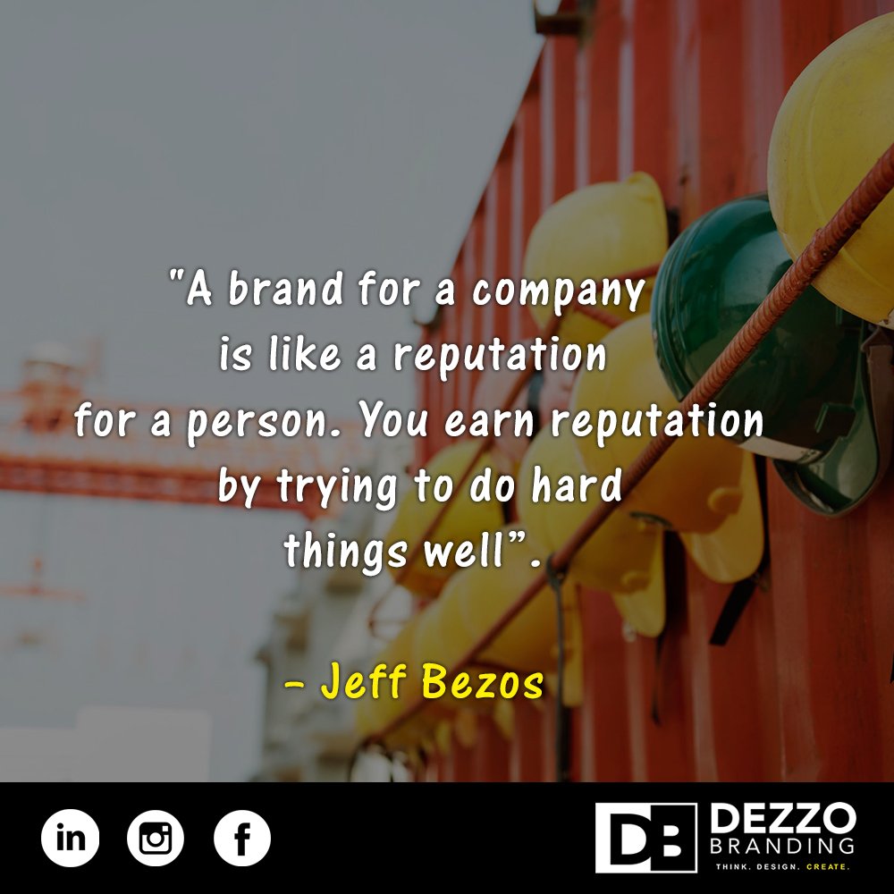dezzobranding's tweet photo. "A brand for a company is like a reputation for a person. You earn reputation by trying to do hard things well." – Jeff Bezos

"#DezzoBranding 
#Marketing 
#BrandAwareness #Printing #Banners #Promotions #Signage #PointofSale" https://t.co/kLvV86gUYM
