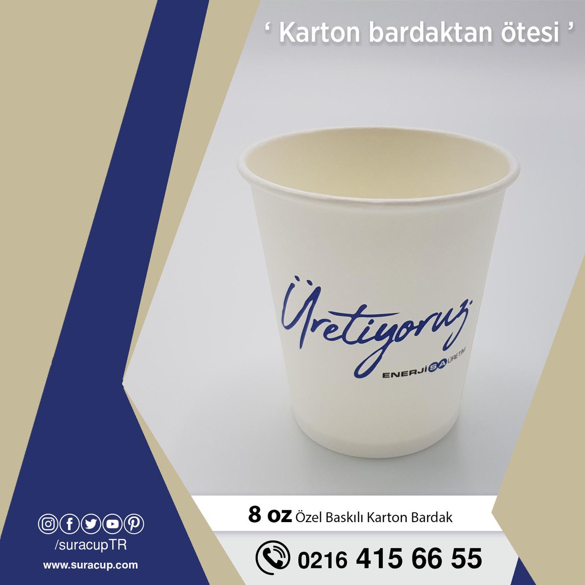 Daha Fazla Bilgi ve Tüm sorularınız için suracup.com veya +90 216 415 66 55 'li Numaradan Bizimle İletişime Geçebilirsiniz.
#kartonbardak #kagıtbardak #baskılıkartonbardak