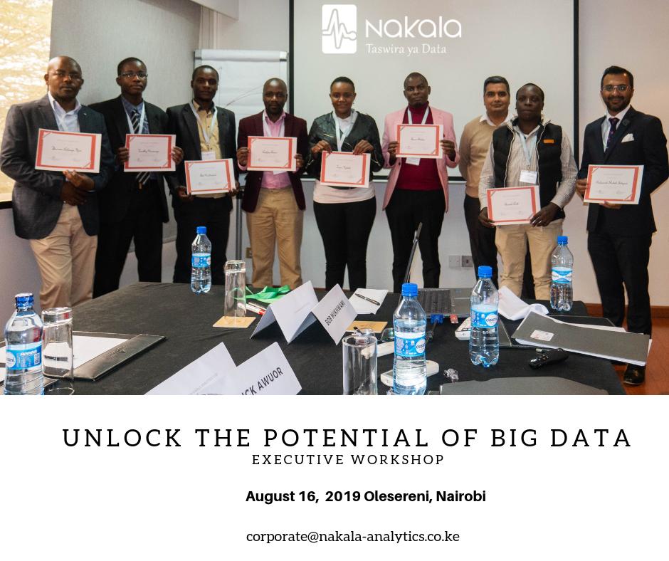 NakalaAnalytic's tweet photo. Congratulations! This team of #senior #managers who attended "Unlocking the potential of #bigdata #workshop" in #Nairobi will lead the industry.  Go ye and change the world! At #NakalaAnalytics, we are leading the #fourth #industrial #revolution #implementation. https://t.co/ZvAqNvrVS0