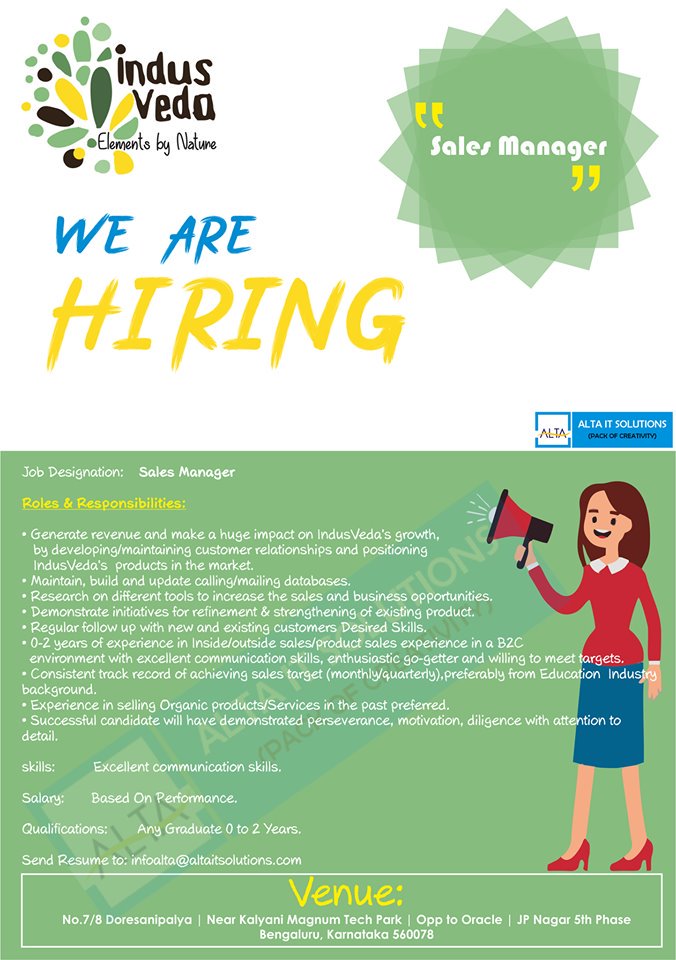 ALTAIT2's tweet photo. Job openings in Bangalore...
Intern Android Developer, Sales Manager, Front office Receptionist jobs are waiting for you.
To apply send your resume to 
infoalta@altaisolutions.com

#JobOpening #salesmanagement #HiringNow #jobhunting #Jobs https://t.co/YG3JO4748R