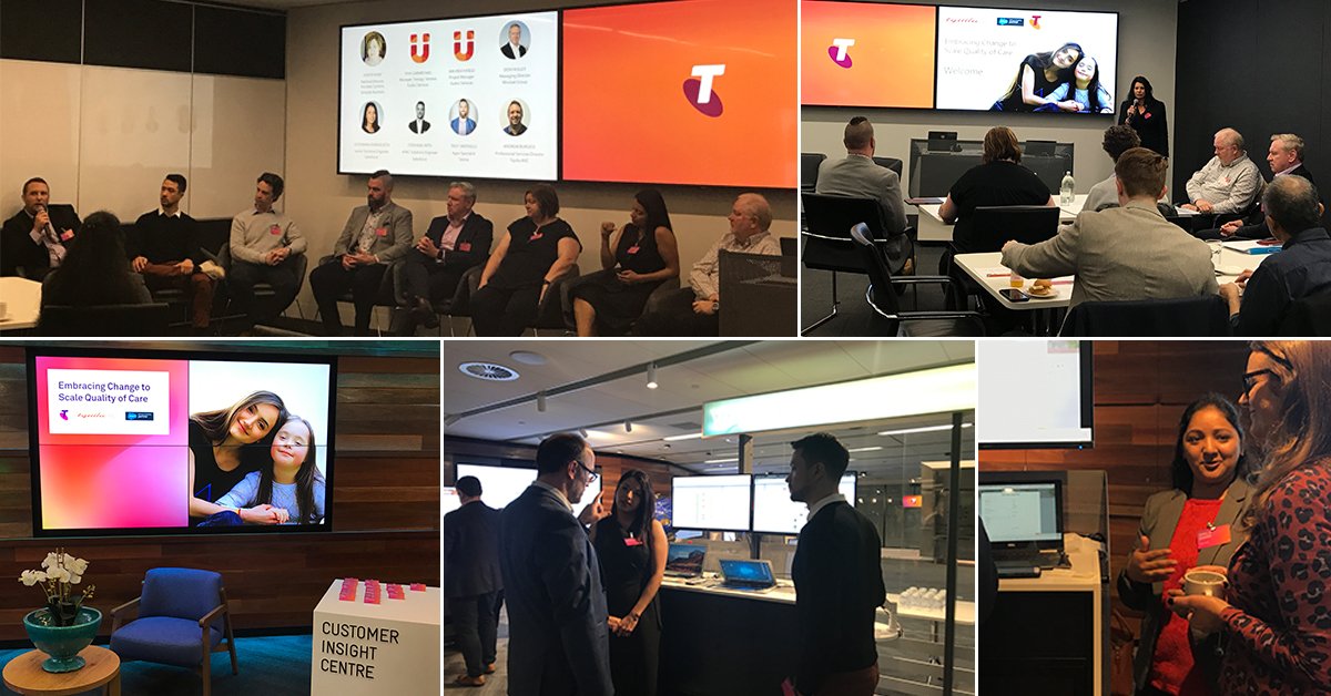 TquilaANZ's tweet photo. Standing room only at our #NDIS breakfast in Melbourne today. On behalf of Tquila, @salesforce and @Telstra we would like to thank our guest customers, speakers and panellists who shared their stories and contributed their insights. Looking forward to the Sydney event on Friday! https://t.co/bnq5V5yGGk