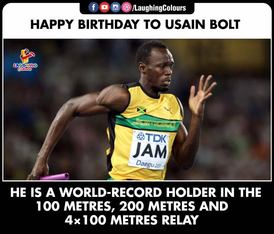 LaughingColours's tweet photo. #HappyBirthdayBolt #usainbolt #HBDBolt #उसैनबोल्ट #worldrecordholder #FastestRunner https://t.co/cxCanCgp3b