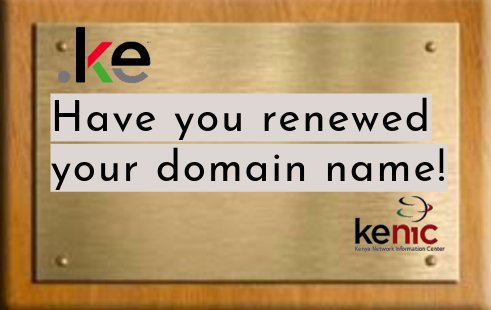 KenicTLD's tweet photo. Did you know ?
Your .KE domain name should be renewed annually to avoid its deletion!
#dotke #secondlevelke
When you renew a domain name you should also verify that the contact information is up-to-date. #dotkeWHOIS https://t.co/k8XtzGiYtZ