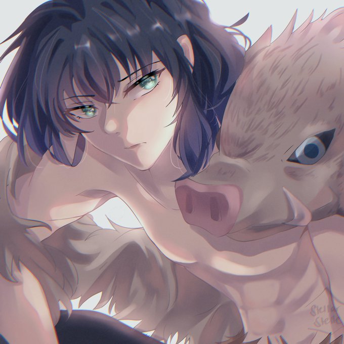 Stelle💫 🌸さんがTwitterに投稿した嘴平伊之助(鬼滅の刃)のイラスト。