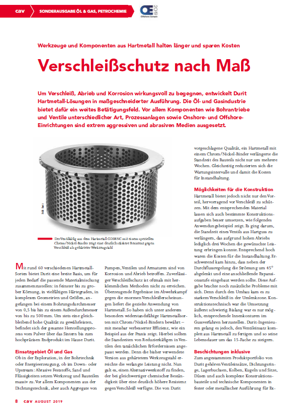 DURIT's tweet photo. Die CAV berichtet in der Sonderausgabe Öl &amp; Gas, Petrochemie zur Offshore Europe 2019 über DURIT!

https://t.co/AuJIpHCEwL https://t.co/MBmhYdEUYY