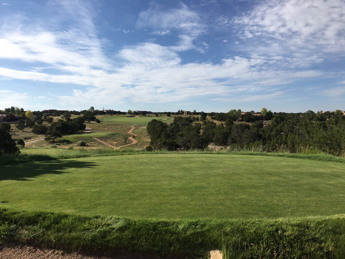 Almost 4 years later @NuMex_Turf can comfortably say that #subsurface #drip irrigated tee boxes looks better than overhead sprinklers: lower water use, maintenance, weed pressure, dollar spot pressure. Great work by <a href="/WendellEgelhoff/">Wendell Egelhoff</a> and his team at #lascampañas