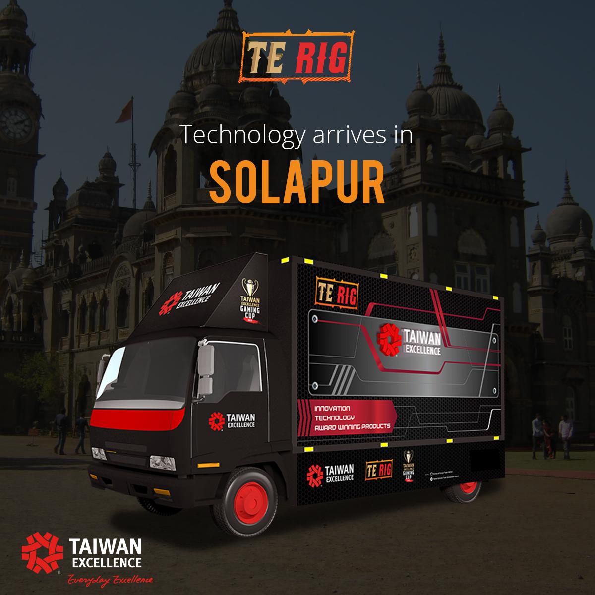 TEGamingCup_IN's tweet photo. The #TERIG arrives in the city of Solapur today. We call upon all the tech enthusiasts and gamers from the city to drop by and catch the #TERIG and all the cutting-edge technology from Taiwan aboard it.
#TERigLive #TaiwanExcellence #EverydayExcellence #India #Taiwan #Technology https://t.co/itHs91LhKq