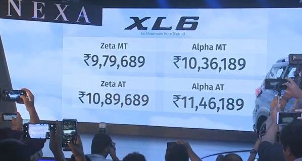 drivespark's tweet photo. Prices are out! The Maruti Suzuki XL6 has been priced between Rs 9.79 lakh and Rs 11.46 lakh (Ex-showroom).

@NexaExperience
@MSArenaOfficial
#NEXA #XL6 #PremiumMPV https://t.co/LLukF6yFAo