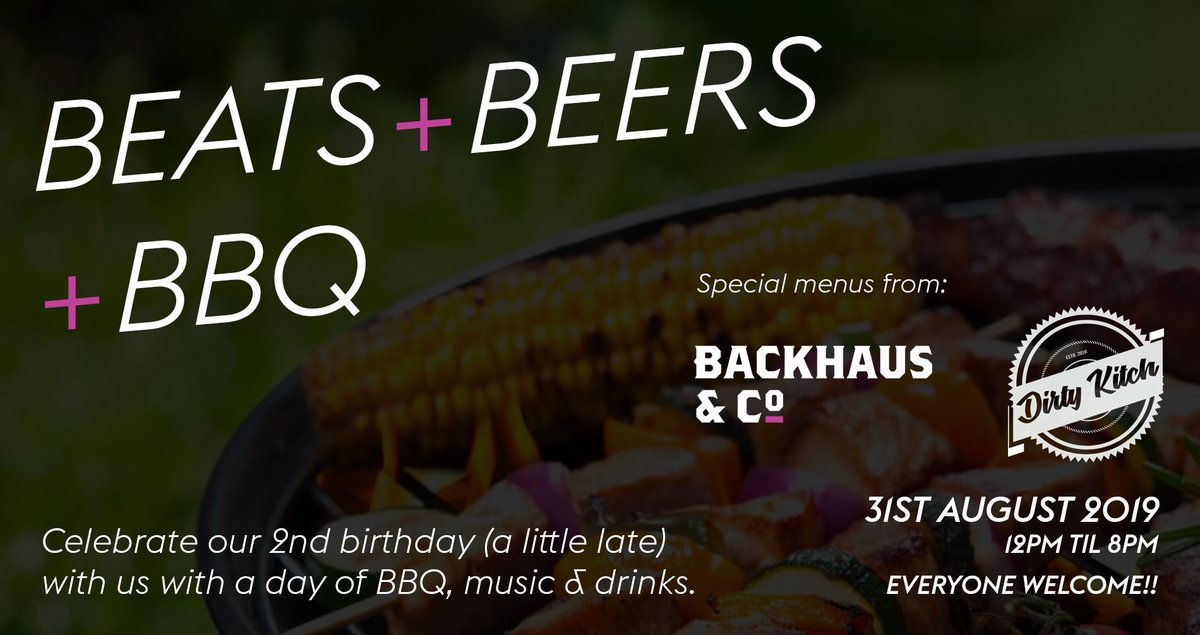 It was our birthday a few weeks ago and we totally missed it!

So, we’re putting on a little BBQ party with our friends @dirty_kitch 

A free event to attend and we’ll make sure there is plenty of food and drink to go around

We’ll crank up the tunes too and have a right ol’ time