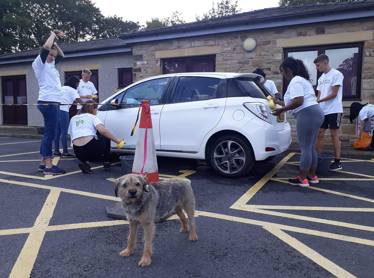 inspiraVicC's tweet photo. #NCSLancashire Team Rocky did a fantastic job of cleaning my car &amp; "washing my worries away" @SJHospice on Saturday.  They raised over £200 for the bereavement services as part of their @NCS #socialaction Ramsey the dog was very impressed with their efforts 😁 @inspiraforlife https://t.co/DXE4xM9wq6