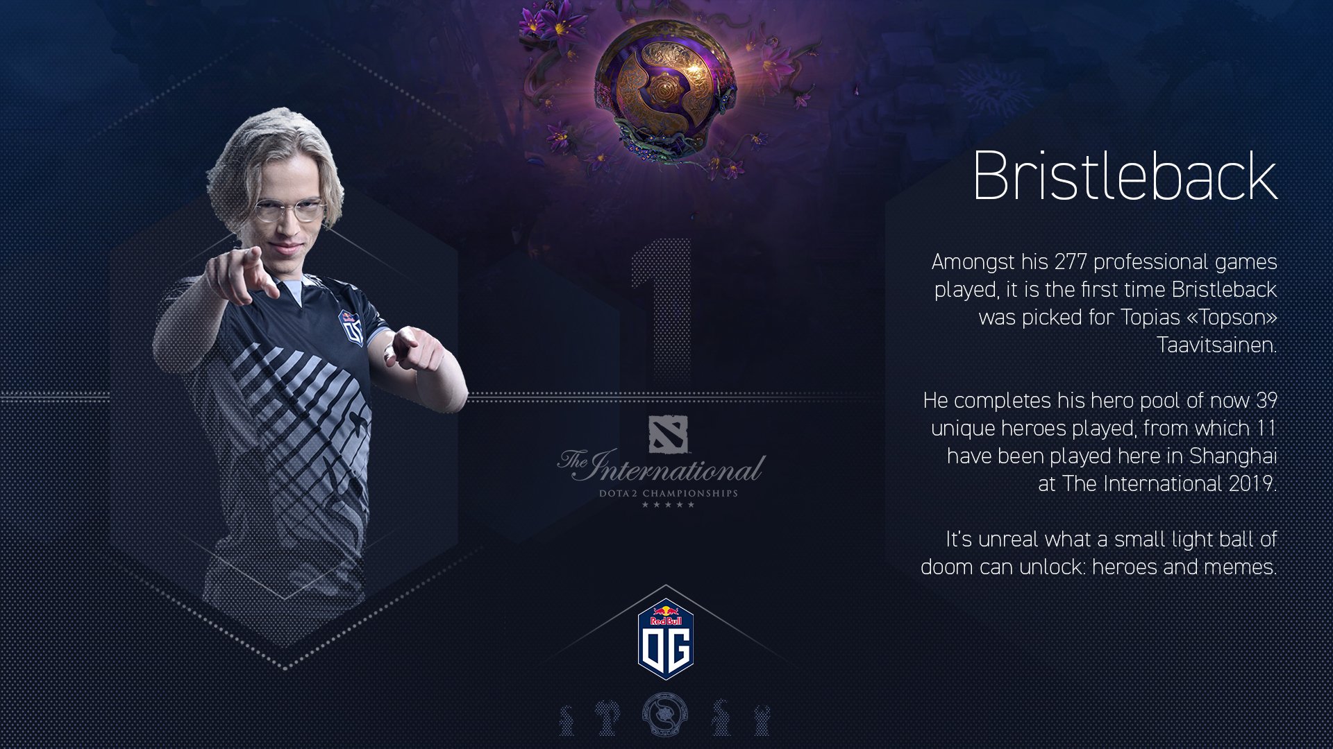 Og Did You Know When Bristleback Was Picked For Topsondota During Our First Game Against Newbeecn It Was The First Time He Ever Played The Hero In A Professional Game