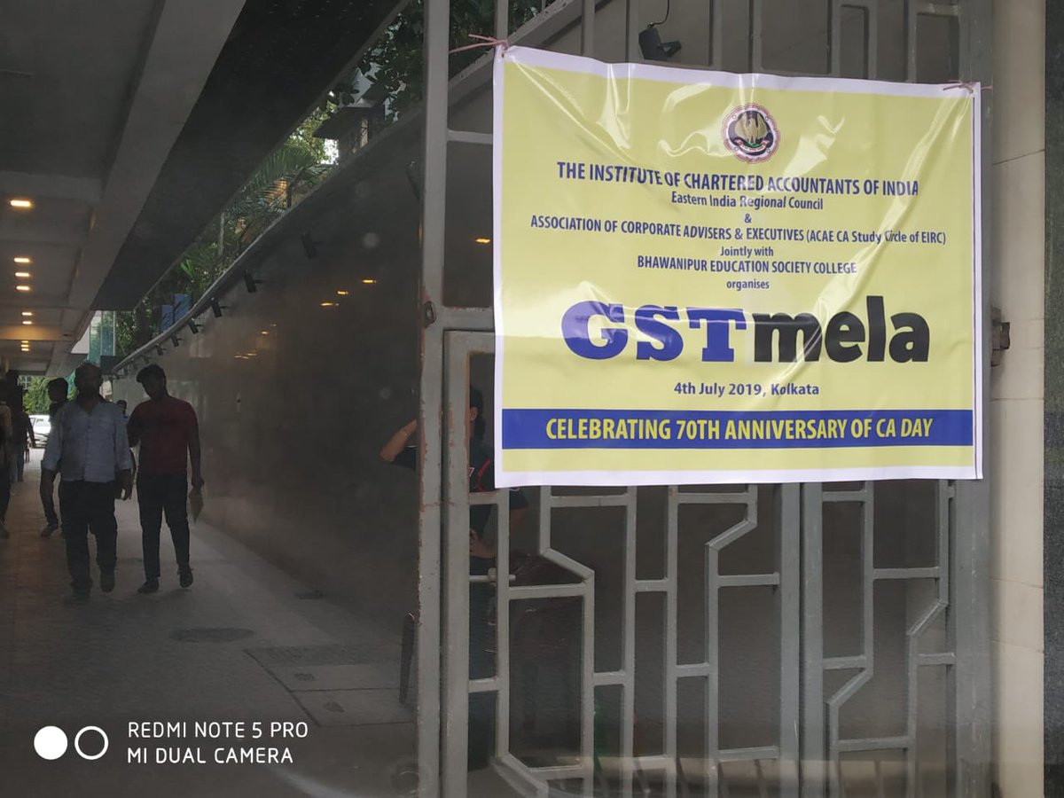 GST Mela - Handholding session conducted at the Bhawanipur Education Society College, Kolkata in association with ICAI, EIRC on 04.07.2019 - for providing trade specific resolutions to queries on GST.