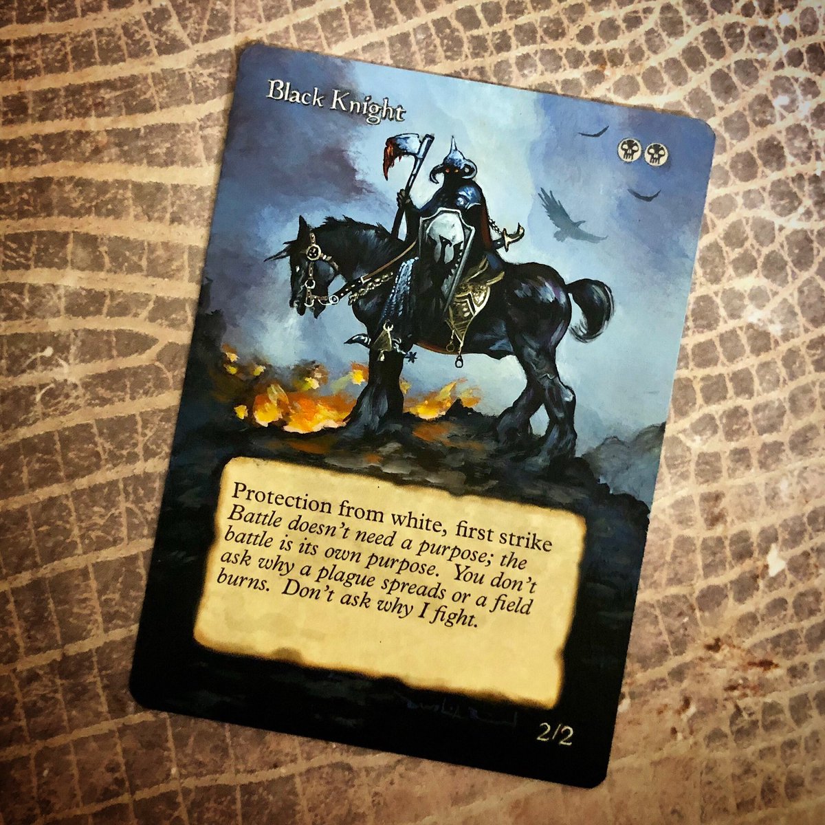 Black Knight as Frank Frazetta’s Death Dealer. #brossardalters #mtgalter #frazetta #mtgoldschool #oldschoolmtg #mtg #mtgalters #deathdealer