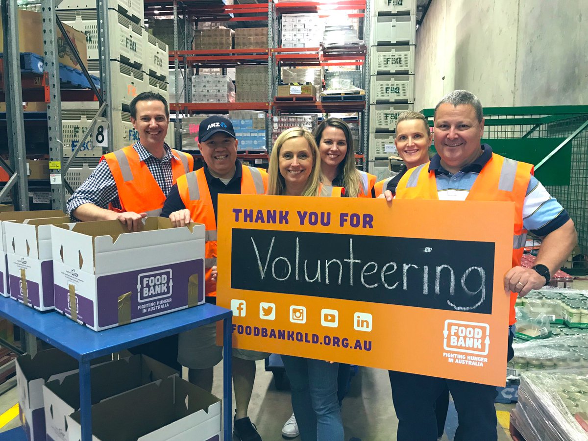 Hats off to this lot! Queenslanders Volunteering at Foodbank today. Every little bit counts and we appreciate you ☺️ <a href="/nathalie_hesse/">Nathalie Hesse</a> <a href="/karinasmith001/">Karina Smith</a> <a href="/ElizaAnders4/">Eliza Anders</a> <a href="/brendantong1/">brendan tong</a> <a href="/ANZ_AU/">ANZ Australia</a>