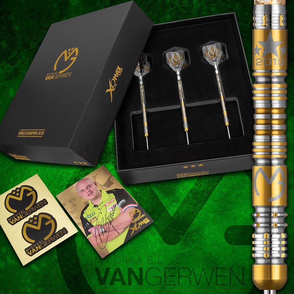 Look at these beauties: @MvG180 2019 world champion limited edition. Available for Trade and Retail at @DartsCorner did you get yours already?