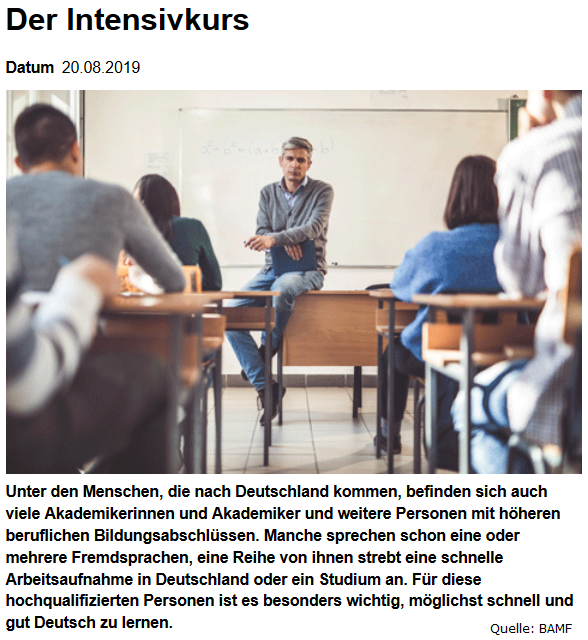 AMIduesseldorf's tweet photo. Für hochqualifizierte Zuwandernde ist es sehr wichtig, schnell und gut Deutsch zu lernen. Deshalb hat das BAMF den Integrationskurs für „Schnell-Lernende“ als Intensivkurs ins Leben gerufen. Weitere Informationen finden Sie unter https://t.co/oXkvJnNU9T #BAMFIntegration https://t.co/PdnCaxG0Sm