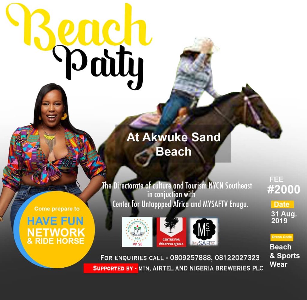 #AkwukeSandBeachParty
#HorseRiding #Competition #ObstacleRace #Dance #Games #VolleyBall etc.
Come be our new #MP and go home with @AirtelNigeria MiFi worth more than 15k with up to 30GB. 
Why stay at home when you can come have fun?
See you on 31st August.
#TheMoment