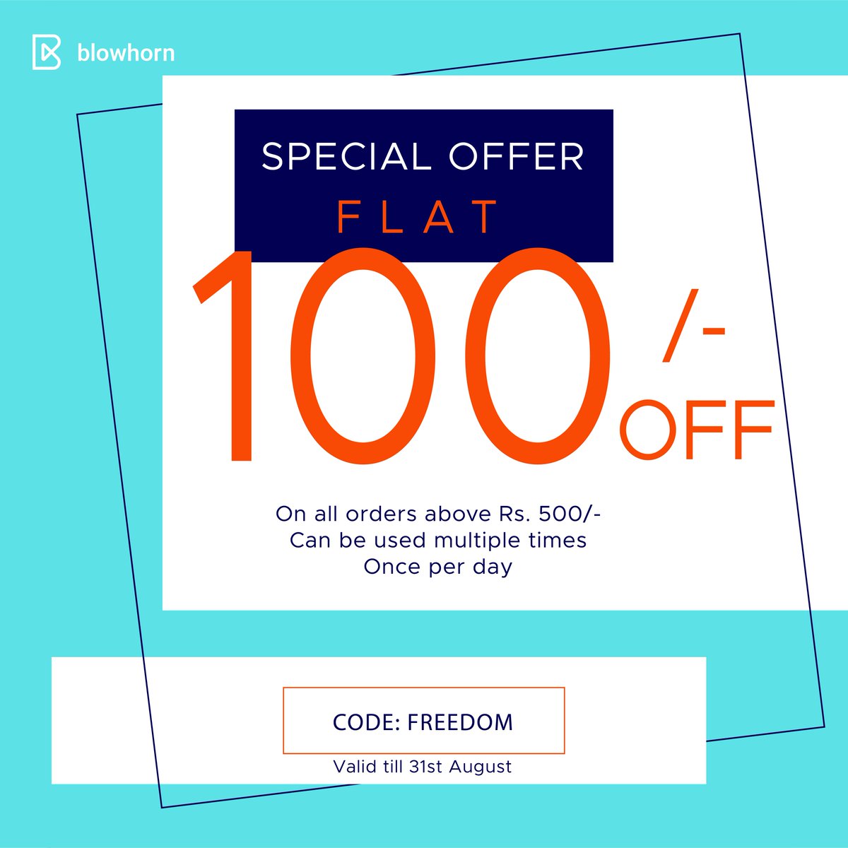 Blowhornlog's tweet image. We pride in making houses less burdensome, now get ₹100 off on all orders above ₹500! Offer valid throughout August on app booking only. 

#Blowhorn #LogisticsDoneRight #Offers #delivery #savemoney #appbooking