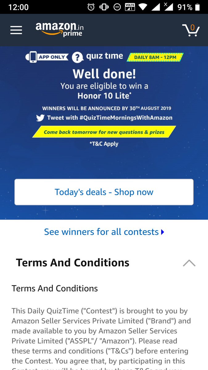 RamakanthvV's tweet photo. #QuizTimeMorningsWithAmazon https://t.co/2TclE6oRCj