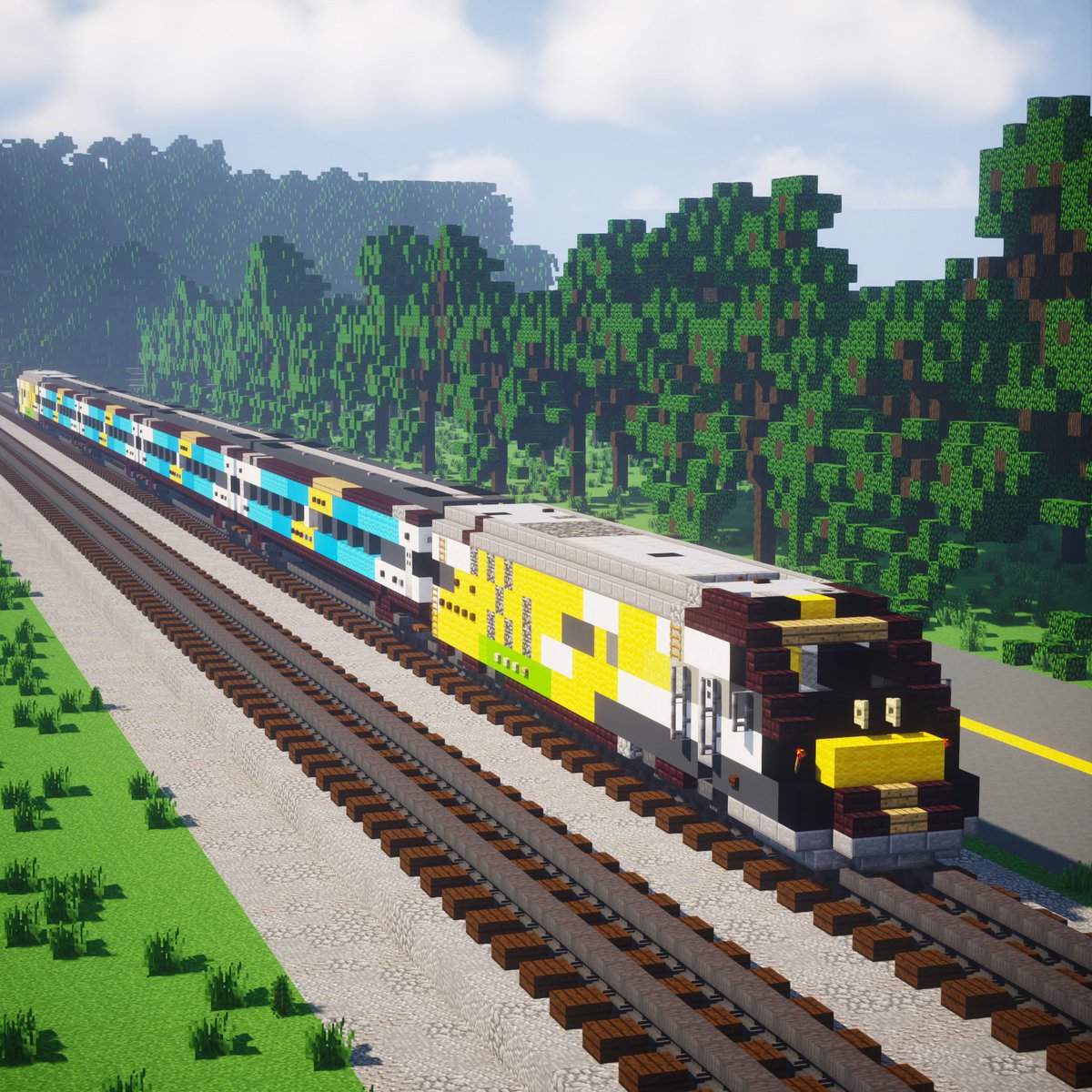 CraftyFoxe's tweet photo. Just finished Florida's Brightline Train #minecrafttrain #brightline https://t.co/WVbzz5DdAk