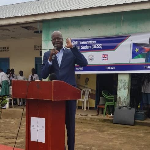GirlsEdSS's tweet photo. @DengDYai Honourable Minister of @MoGEISS addresses attendees.

“We must now continue the... work of GESS1 that provided critical support to the education sector. The programme... helped to change the narrative of girls’ education in #SouthSudan."

#UKaid #EducationForAll #GESS2 https://t.co/kNWxTMmAmW