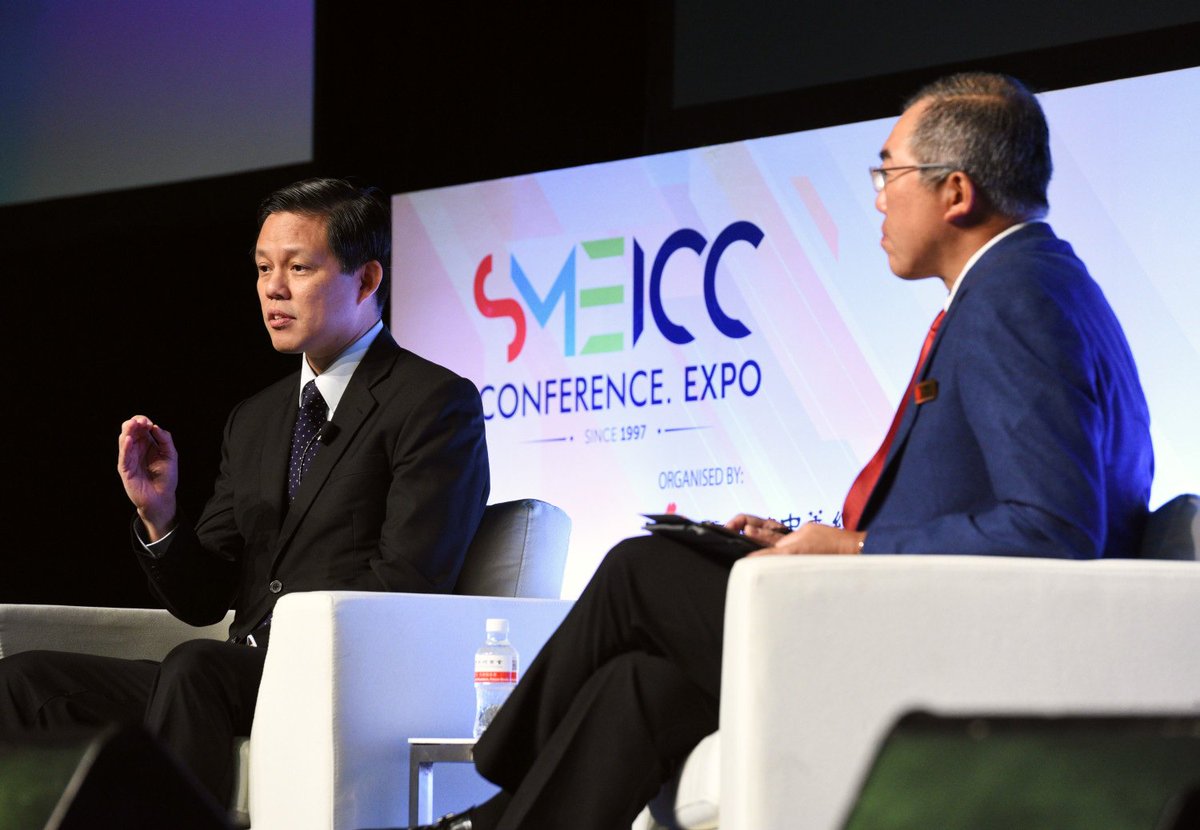 IMDAsg's tweet photo. Minister for Trade & Industry, Mr Chan Chun Sing, was the Guest of Honour at #SMEICC 2019. He held a dialogue to discuss key issues facing SMEs today. He advised companies to tap on IMDA's #SMEsGoDigital Programme to ride the wave of #Digitalisation.
#SGDigital #DigitalEconomy https://t.co/M7v8pNS3yP