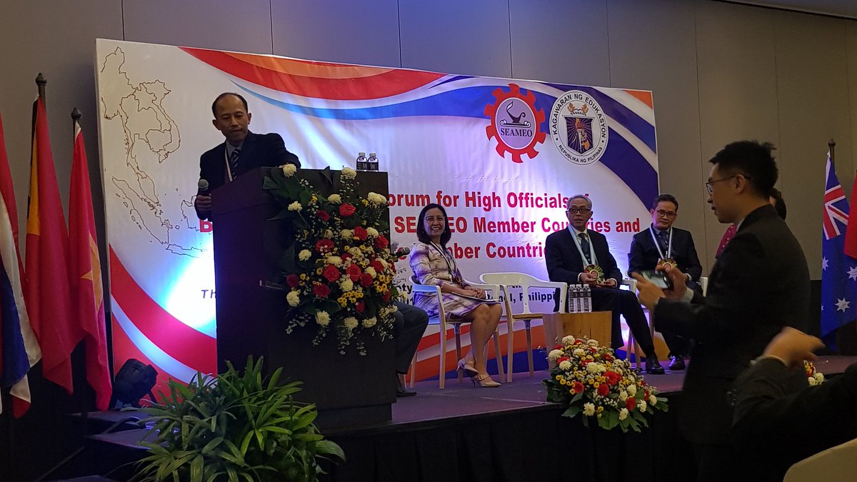Ongoing now: each country rep of SEAMEO is now sharing the school safety implementation. Dr. Ananto of MOEC Indonesia for example shared that we should expand the perspective of safety to also include mental and psychological safety for our children.