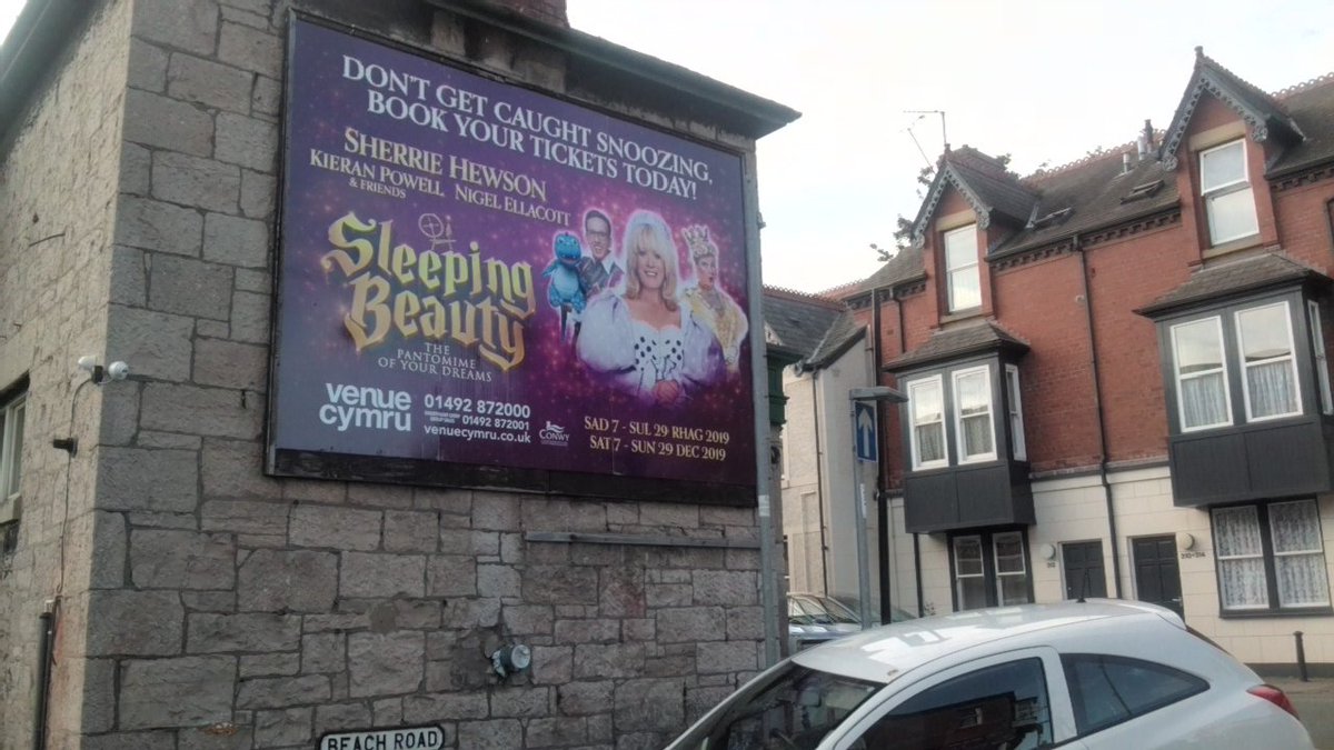 Our #vcpanto2019 stars are wide awake and keeping an eye on the good folk of #oldcolwyn! Don't let @SherrieHewson @IBYNigel @KieranPowell catch you snoozing - get booking for #sleepingbeauty @VenueCymru right away! Less than 4 months to go and tickets are selling FAST!